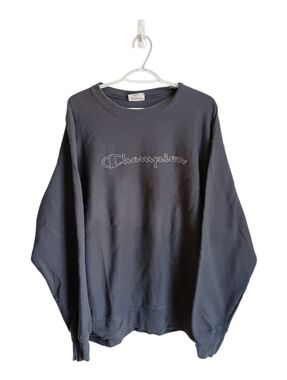 Vintage Champion Reverse Weave  Dark Navy Embroidered Crewneck Sweatshirt XXL